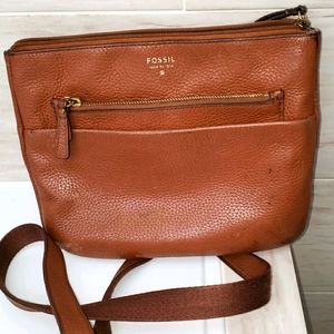 Fossil leather brown crossbody
